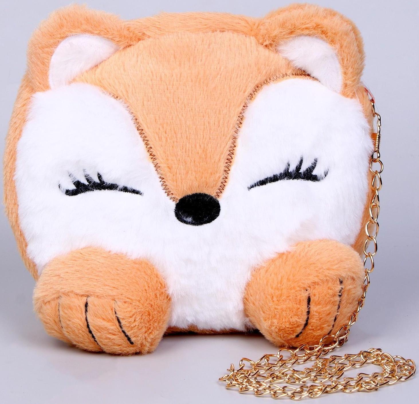 Сумка детская меховая «Лисенок», 15,5х12,7х4 см