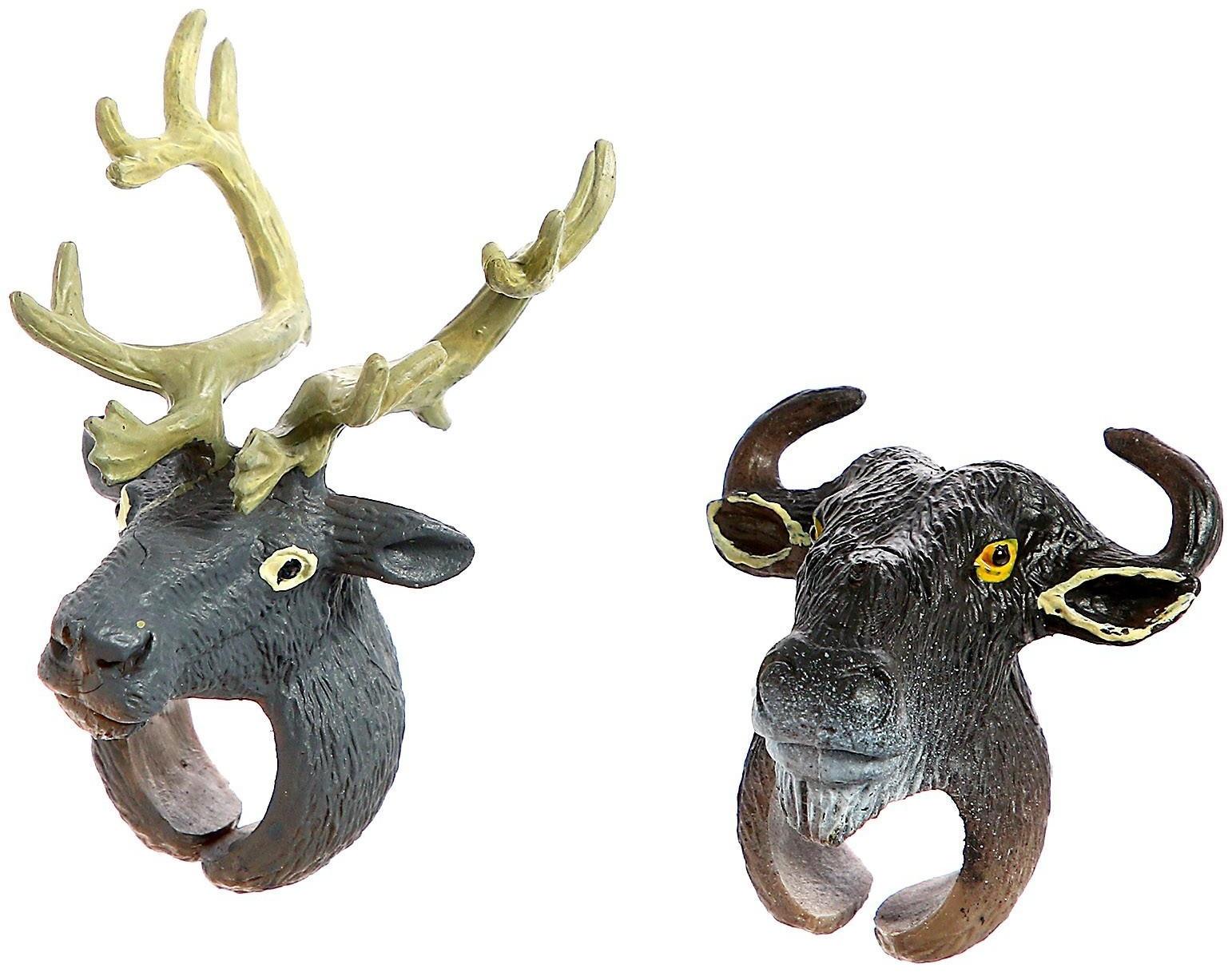 Набор колец-животных «Дикая природа», 2 шт., МИКС