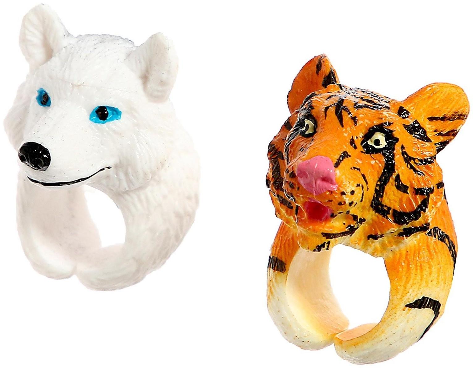 Набор колец-животных «Дикая природа», 2 шт., МИКС
