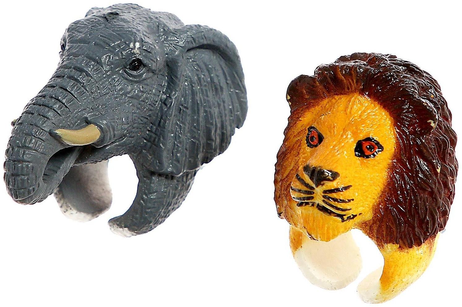 Набор колец-животных «Дикая природа», 2 шт., МИКС