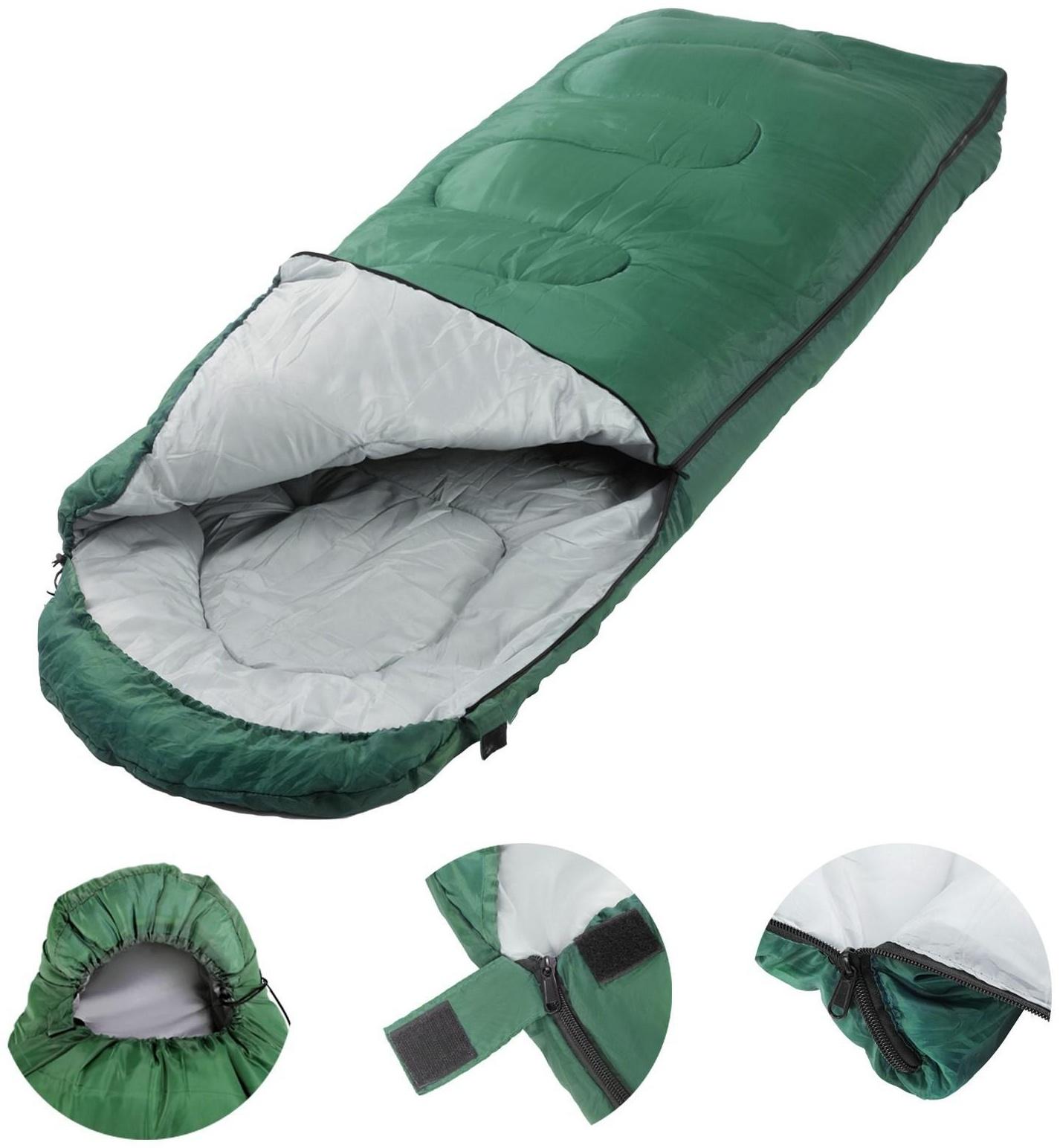 Спальный мешок туристический, 220 х 75 см, до -20 градусов, 700 г/м2, болотный