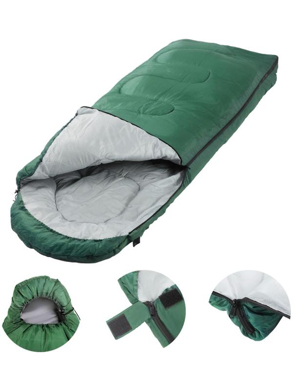 Спальный мешок туристический, 220 х 75 см, до -20 градусов, 700 г/м2, болотный