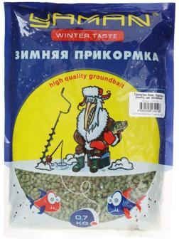 Прикормка Yaman Winter Taste Гранулы 3мм, Карась, зимняя, анис, цвет зелёный, 700 г.