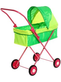 Коляска кукольная №1, цвет лимонный/зелёный
