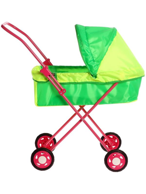 Коляска кукольная №1, цвет лимонный/зелёный