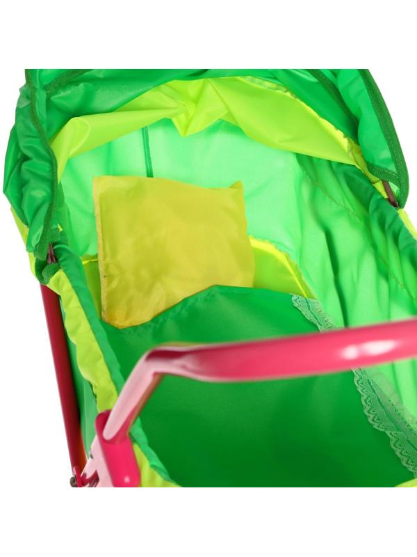 Коляска кукольная №1, цвет лимонный/зелёный