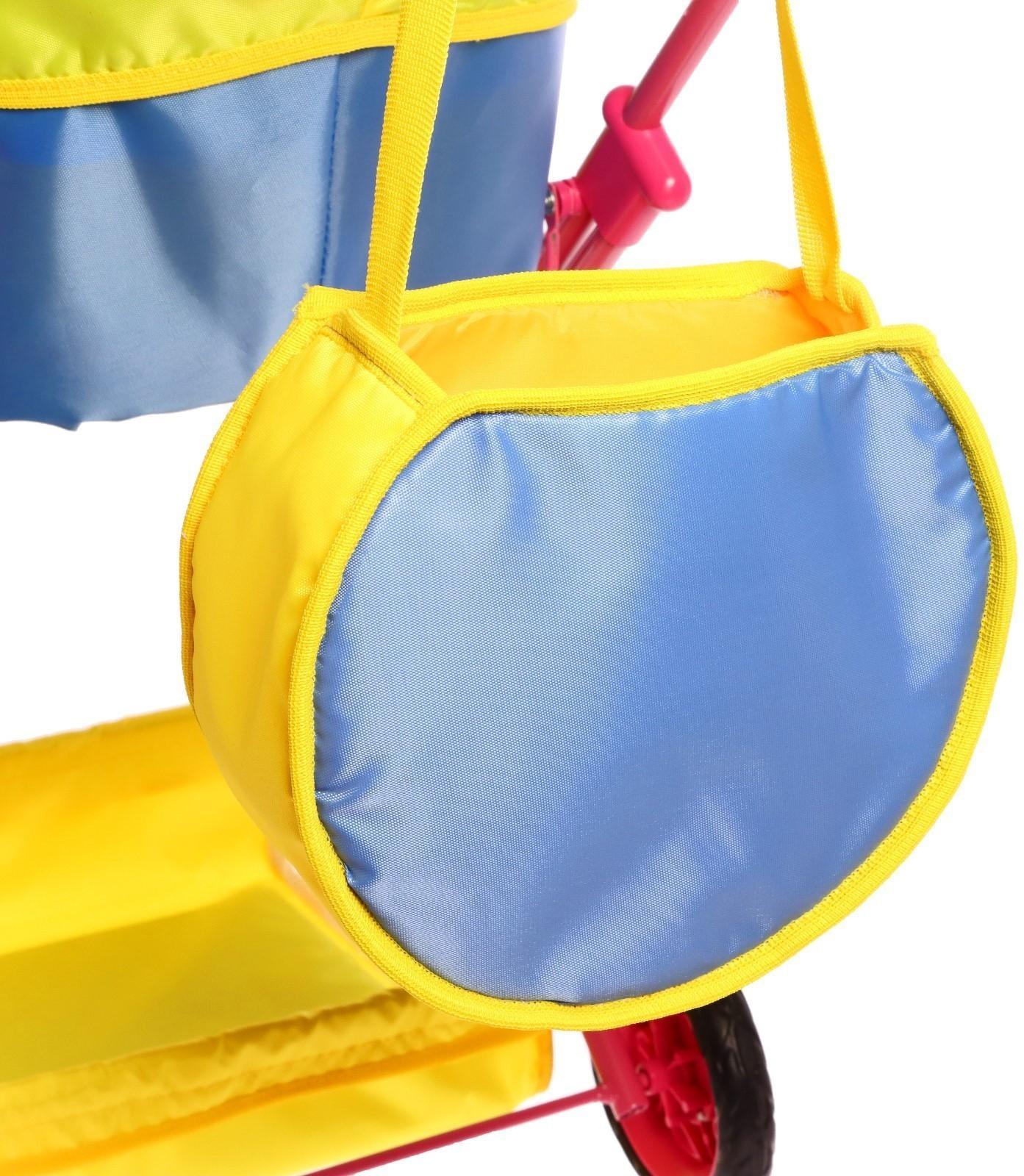 Коляска кукольная №4, цвет сине-жёлтый