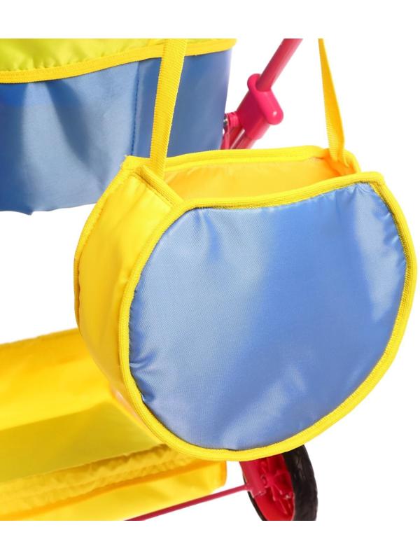 Коляска кукольная №4, цвет сине-жёлтый