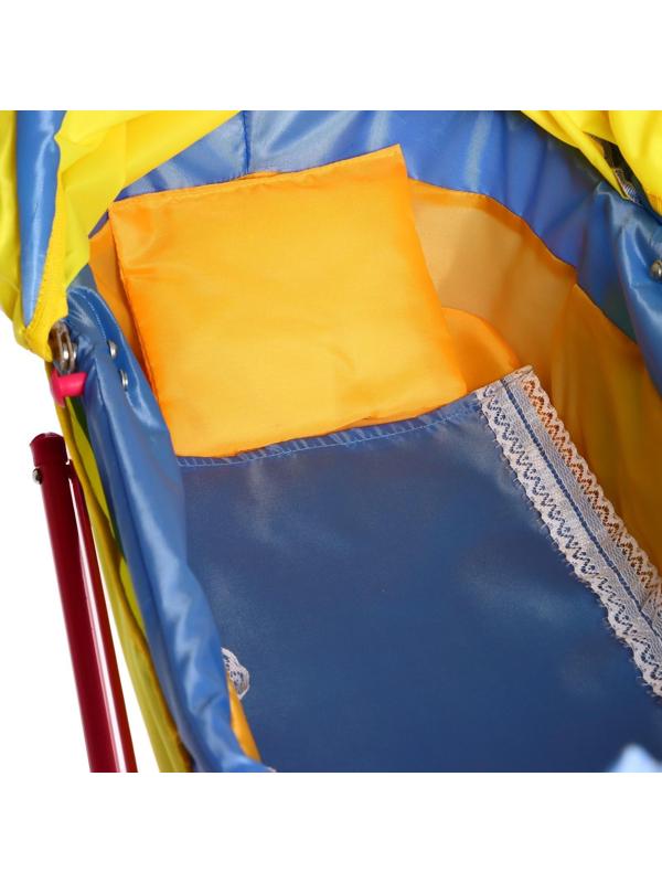 Коляска кукольная №4, цвет сине-жёлтый