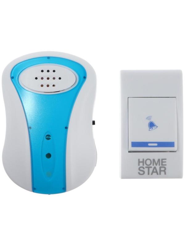 Звонок HomeStar HS-0105, беспроводной, 8,6 МВт, 32 мелодии, 80-90дБ, r=100м, 433.05Мгц, МИКС