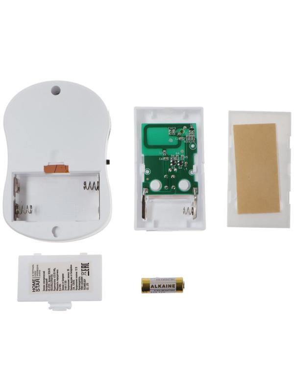 Звонок HomeStar HS-0105, беспроводной, 8,6 МВт, 32 мелодии, 80-90дБ, r=100м, 433.05Мгц, МИКС