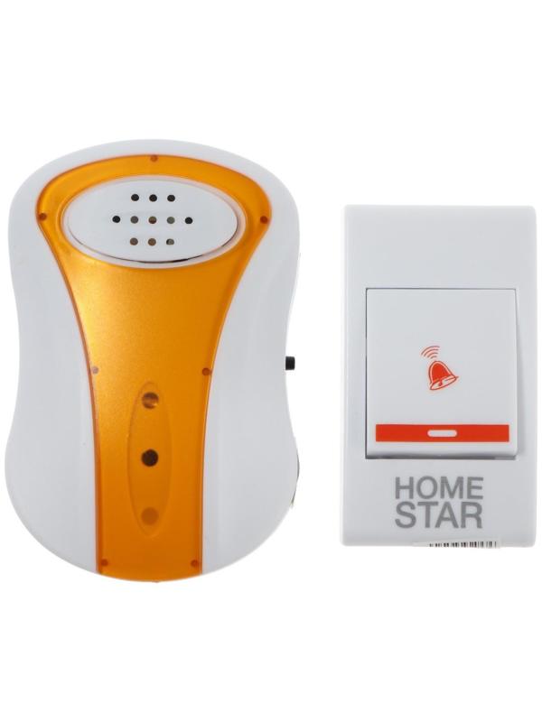 Звонок HomeStar HS-0105, беспроводной, 8,6 МВт, 32 мелодии, 80-90дБ, r=100м, 433.05Мгц, МИКС