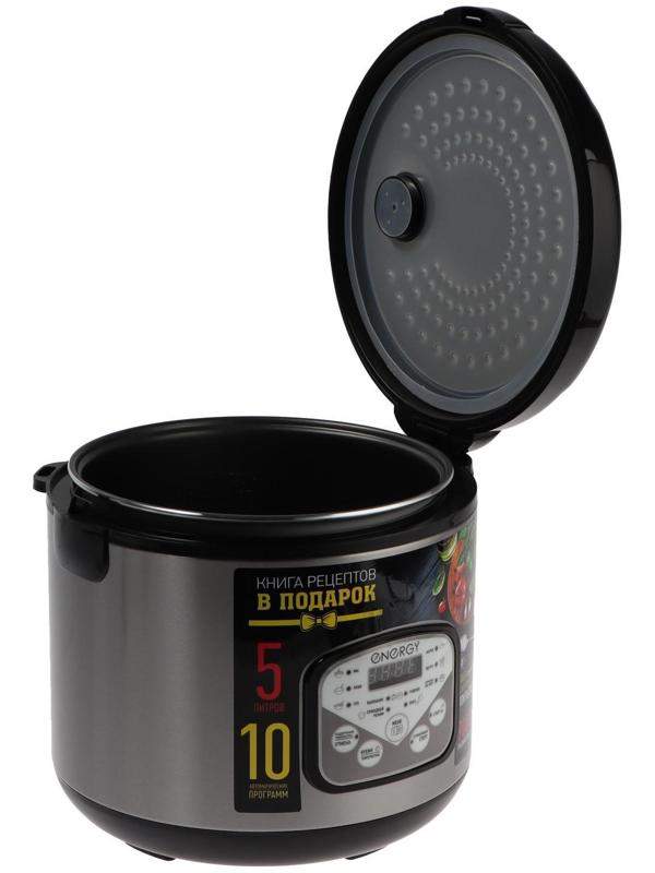 Мультиварка ENERGY EN-257, 900 Вт, 5 л, 10 программ, антипригарное покрытие, чёрная