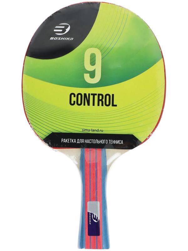 Ракетка для настольного тенниса BOSHIKA Control 9, для начинающих, губка 1,8 мм, коническая ручка