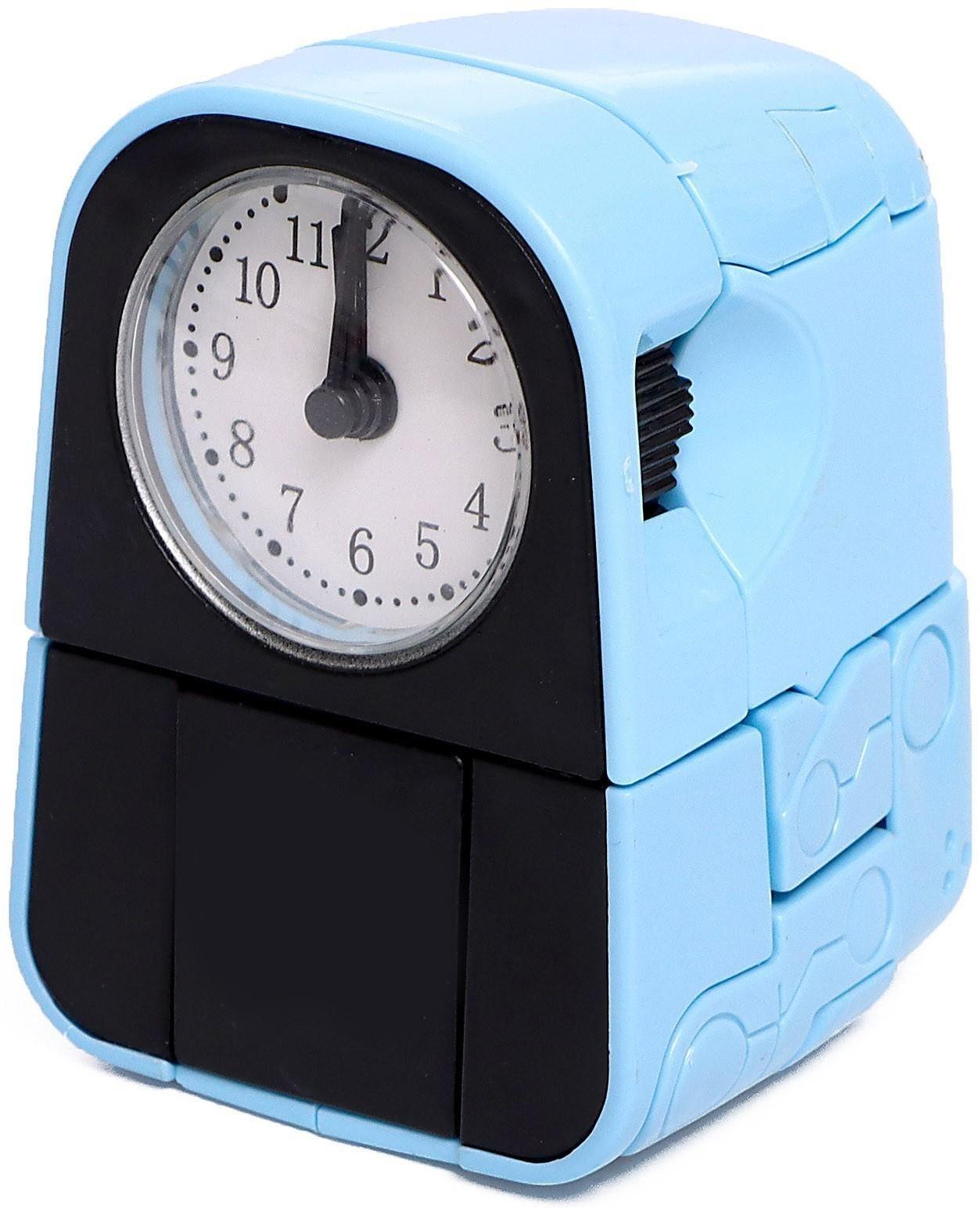 Робот-часы «Щенок», трансформируется в будильник, работает от батареек, цвет голубой