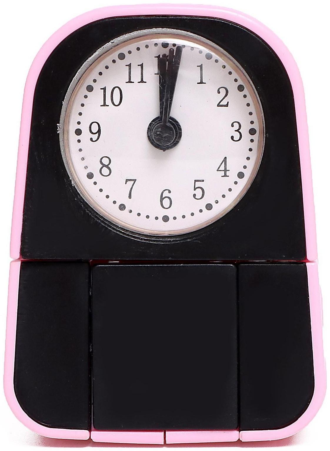 Робот-часы «Щенок», трансформируется в будильник, работает от батареек, цвет розовый