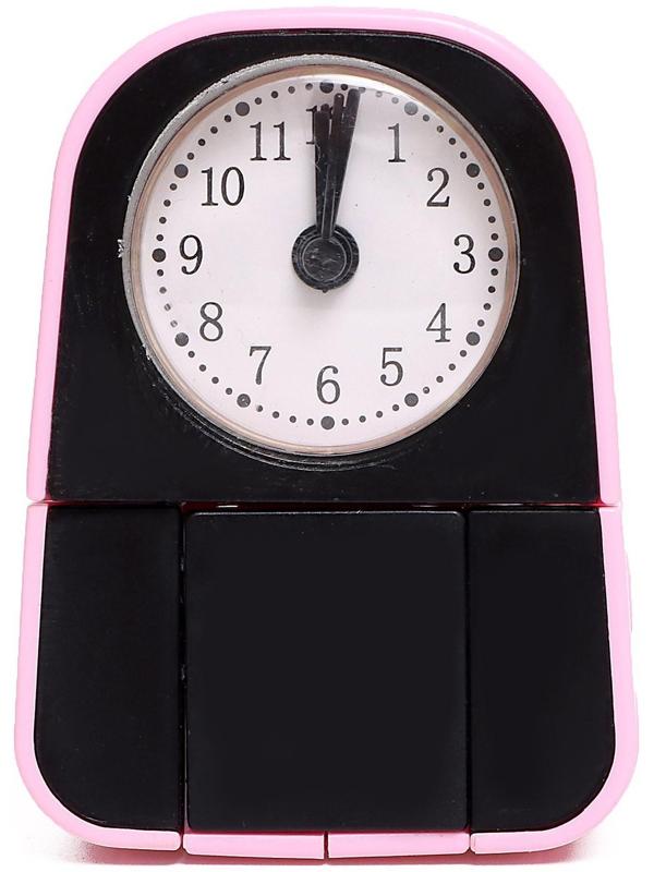 Робот-часы «Щенок», трансформируется в будильник, работает от батареек, цвет розовый