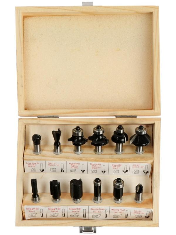 Сверла-фрезы VERTO 60H010, по дереву, набор 12 шт., хвостовик 8 мм + ПОДАРОК