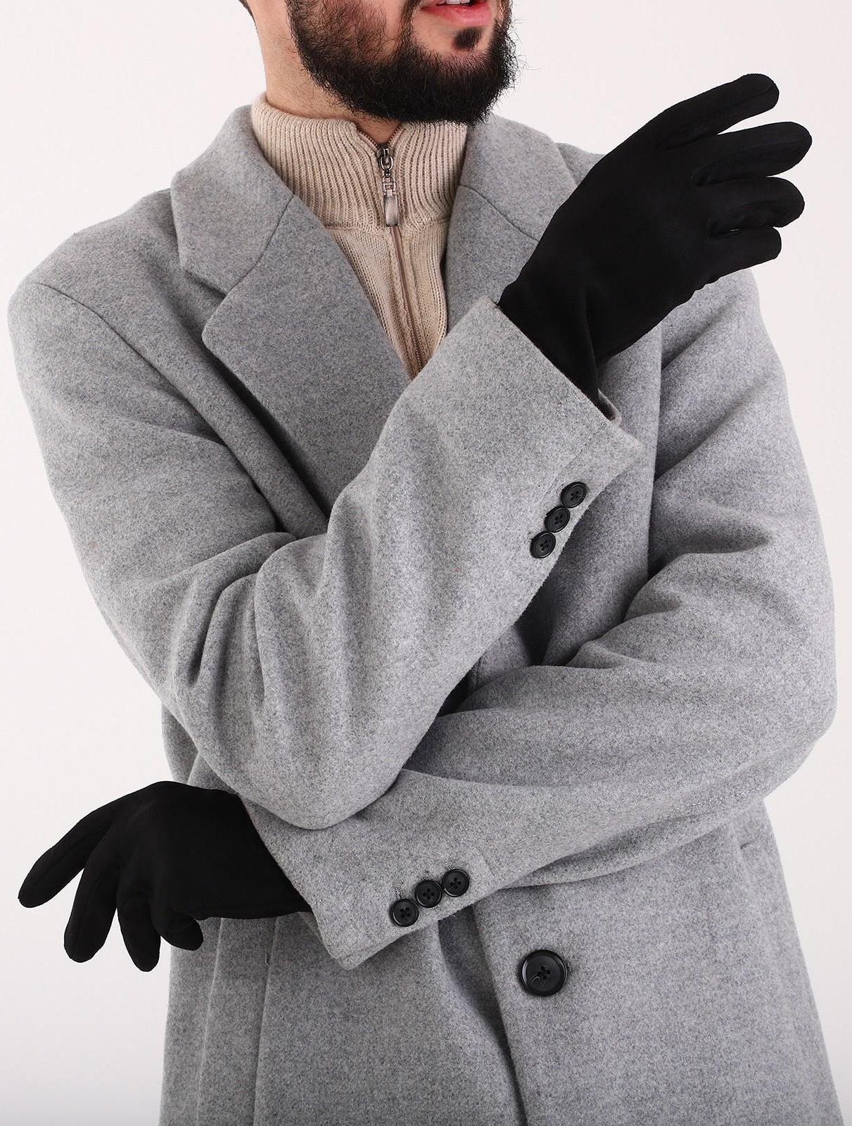 Перчатки мужские, безразмерные, без утеплителя, цвет чёрный