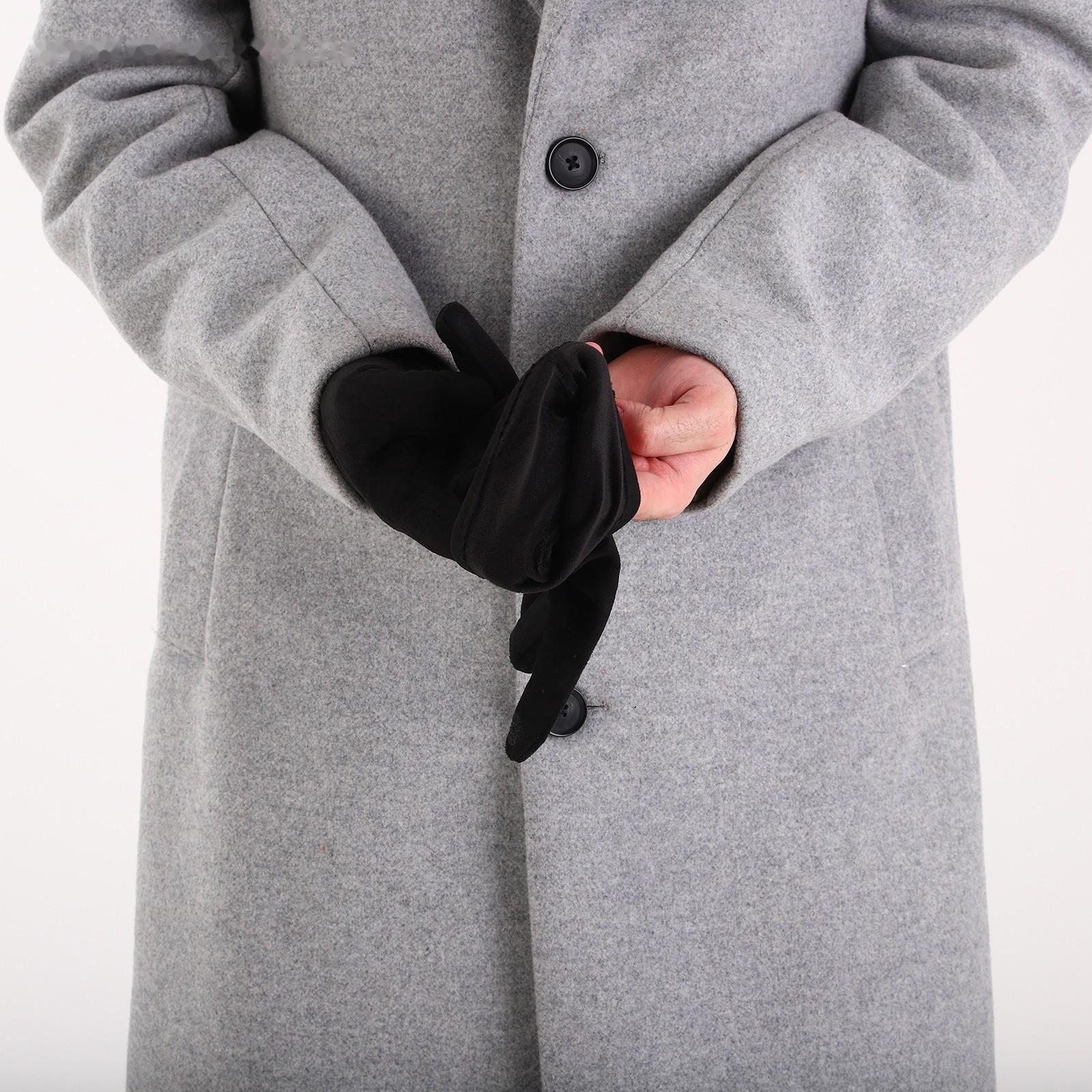 Перчатки мужские, безразмерные, без утеплителя, цвет чёрный