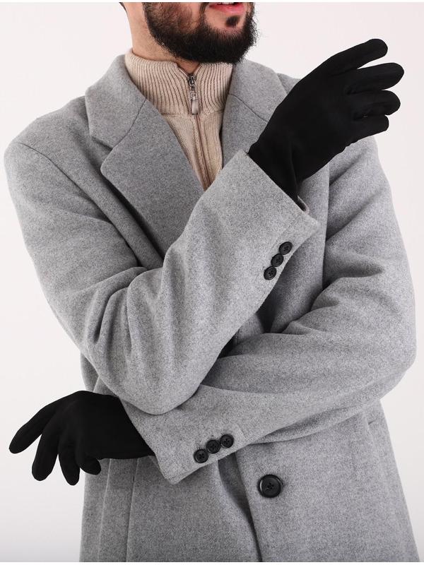 Перчатки мужские, безразмерные, без утеплителя, цвет чёрный