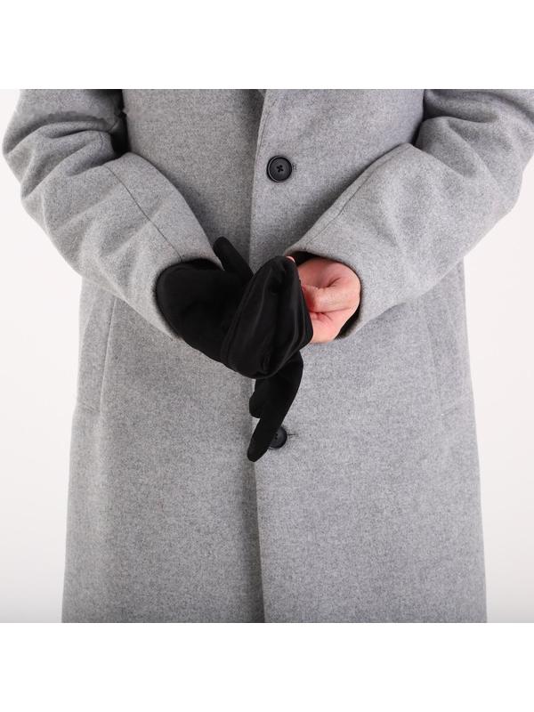 Перчатки мужские, безразмерные, без утеплителя, цвет чёрный