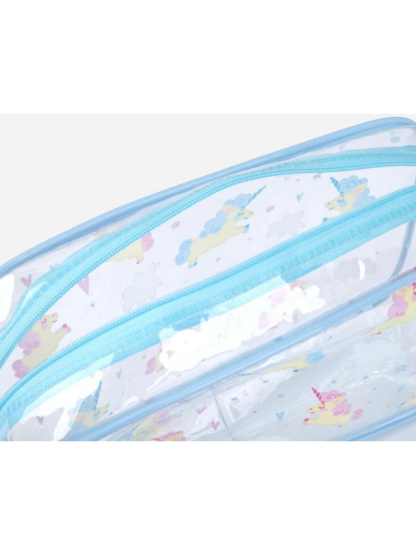 Косметичка на молнии, цвет голубой