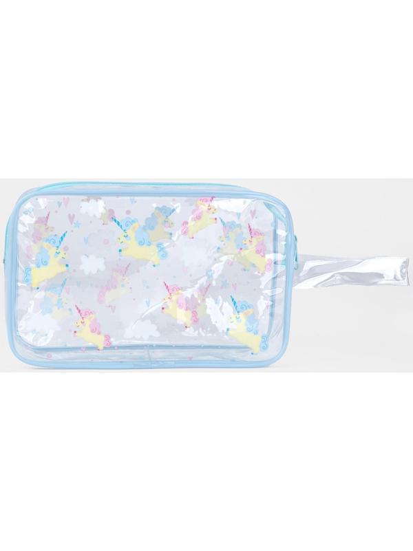 Косметичка на молнии, цвет голубой