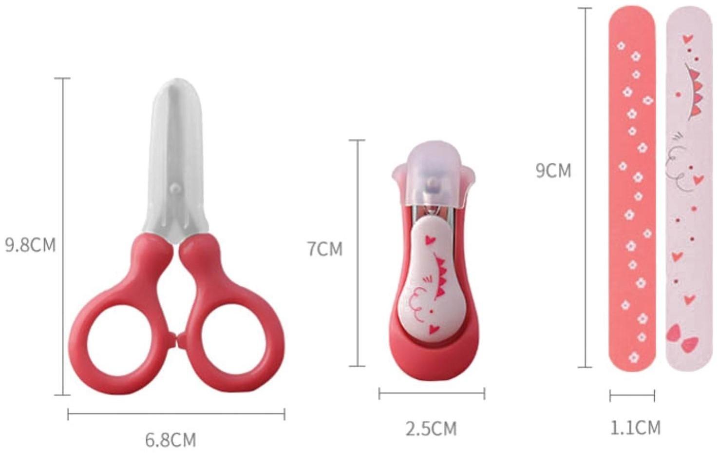 Детский маникюрный набор (ножницы, книпсер, пилочки), цвет красный