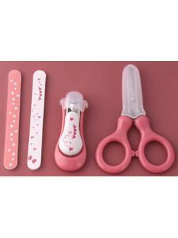 Детский маникюрный набор (ножницы, книпсер, пилочки), цвет красный