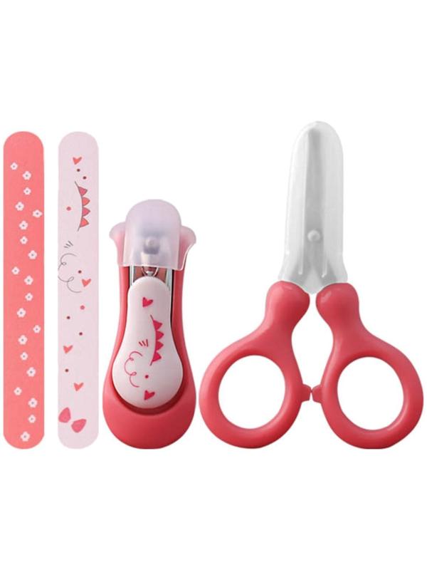 Детский маникюрный набор (ножницы, книпсер, пилочки), цвет красный