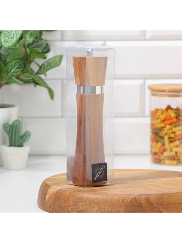 Мельница для специй Magistro Wooden, 5,5×21 см, керамический механизм