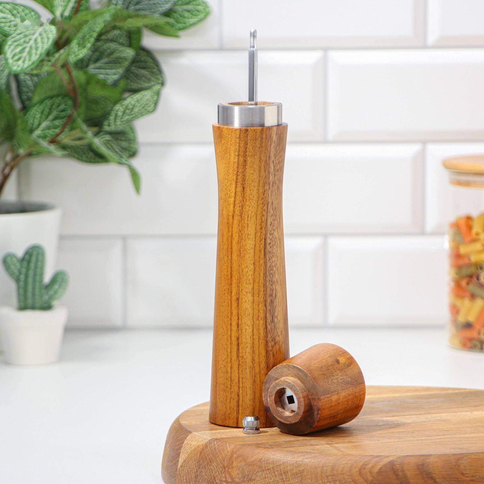 Мельница для специй Magistro Wooden, 5,5×26,5 см, керамический механизм