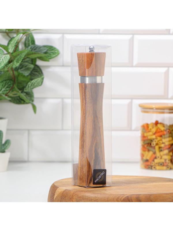 Мельница для специй Magistro Wooden, 5,5×26,5 см, керамический механизм