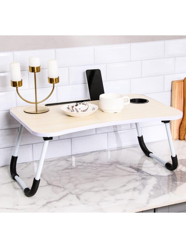 Столик - поднос для завтрака, для ноутбука, складной, белый, 60х40 см