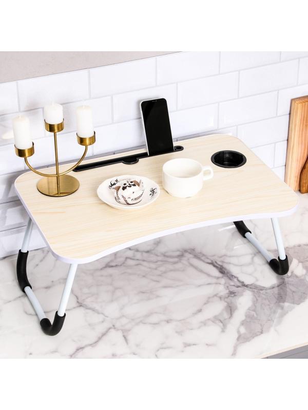 Столик - поднос для завтрака, для ноутбука, складной, белый, 60х40 см