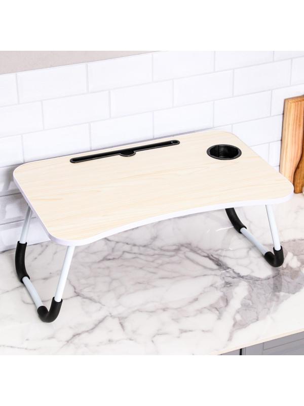 Столик - поднос для завтрака, для ноутбука, складной, белый, 60х40 см