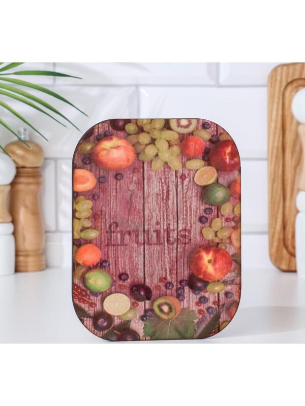 Набор деревянная разделочная доска и подставка под горячее с декором 