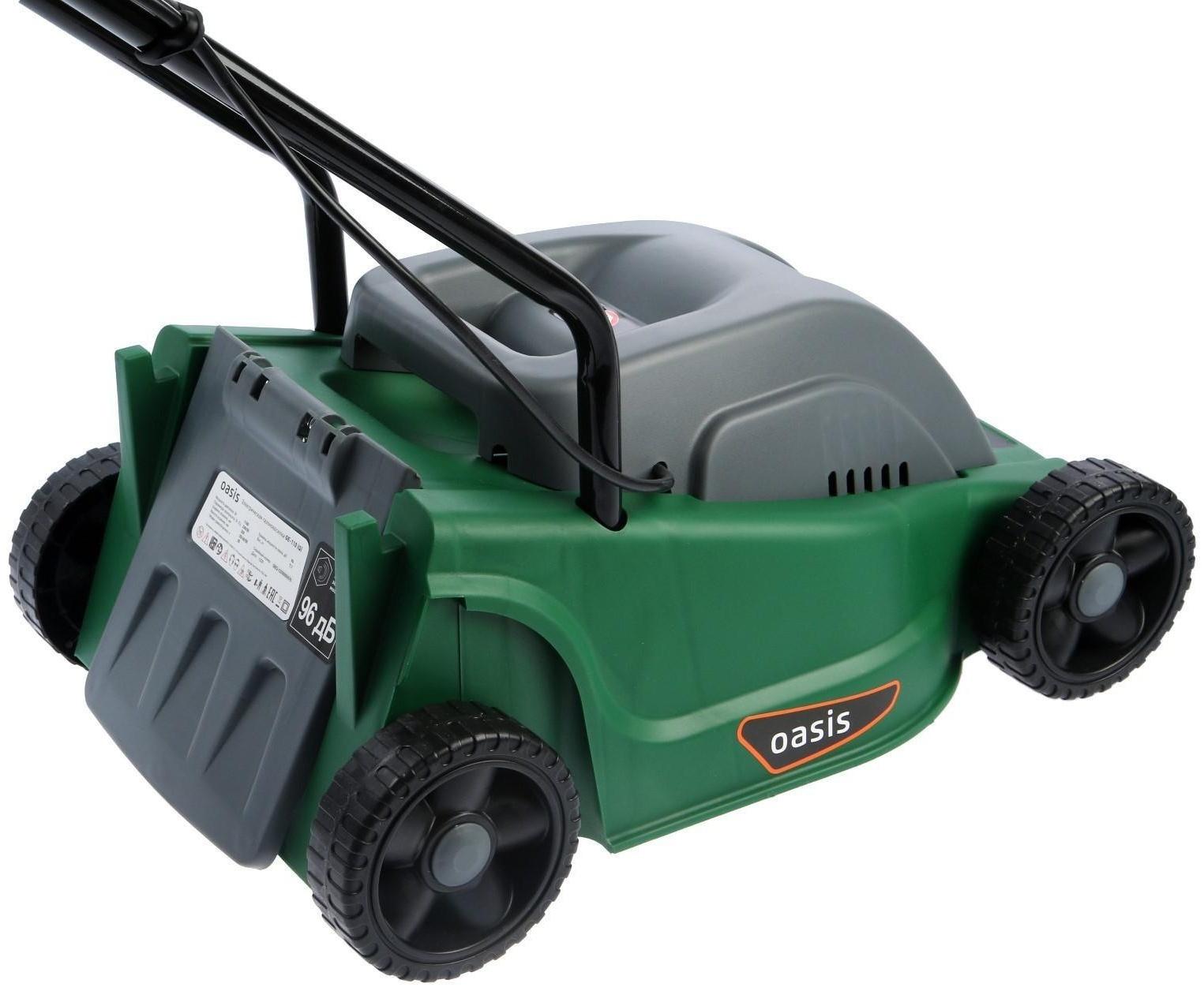 Газонокосилка электрическая Oasis GE-110, 1100 Вт, шир./выс. 320/25-55 мм + ПОДАРОК
