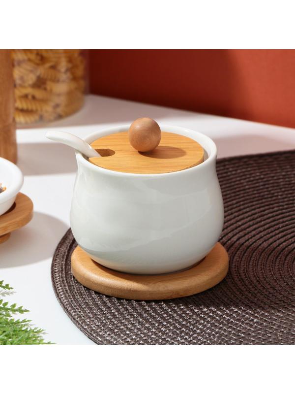 Сахарница с деревянной подставкой «Сердце дома», 230 мл