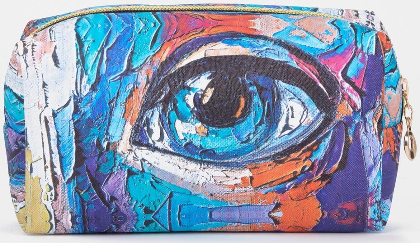 Косметичка на молнии, цвет синий/разноцветный