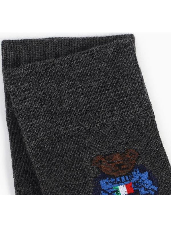Носки мужские, цвет серый/мишка, размер 44-45
