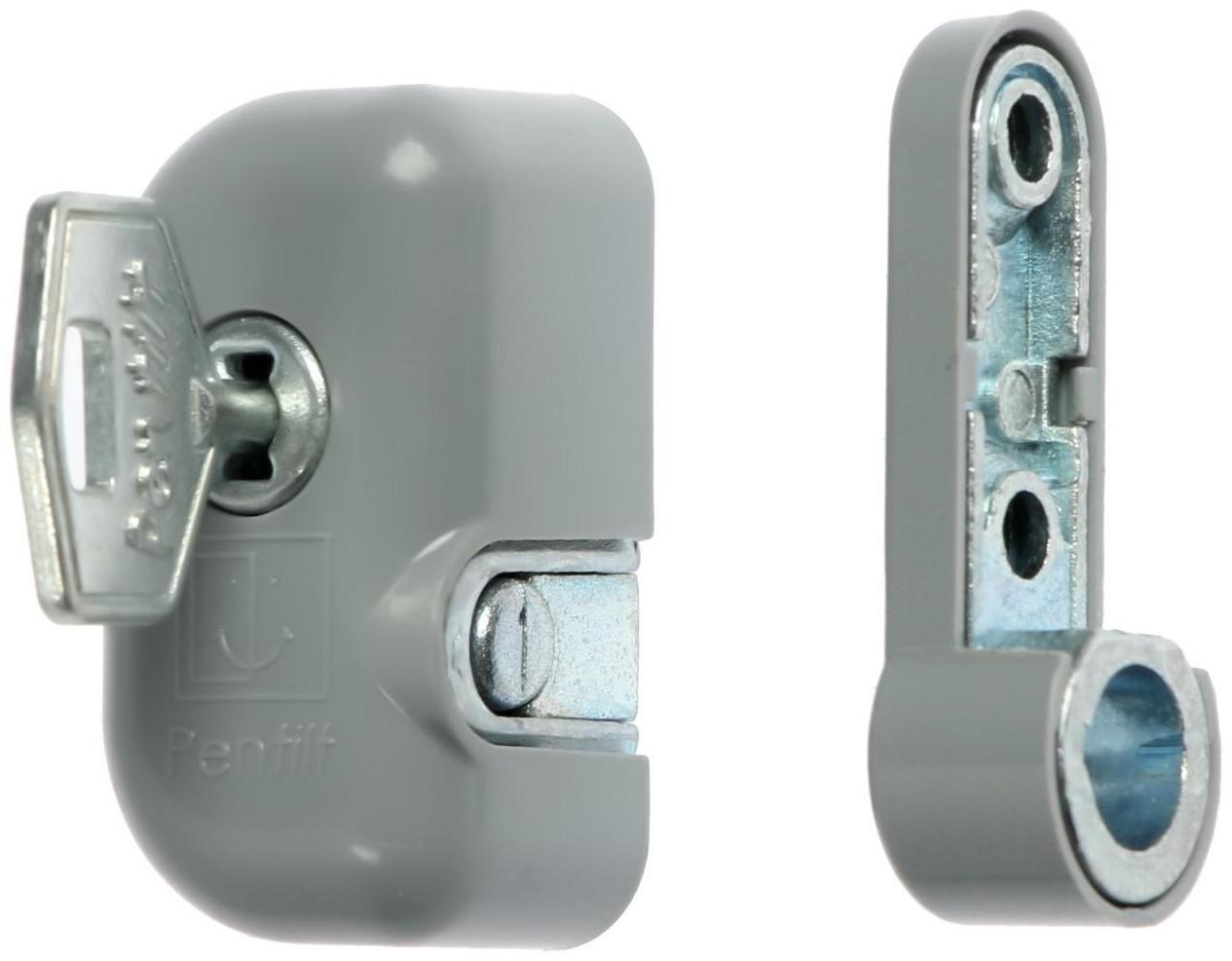 Замок блокирующий для окон Pentilt, с ключом, серый
