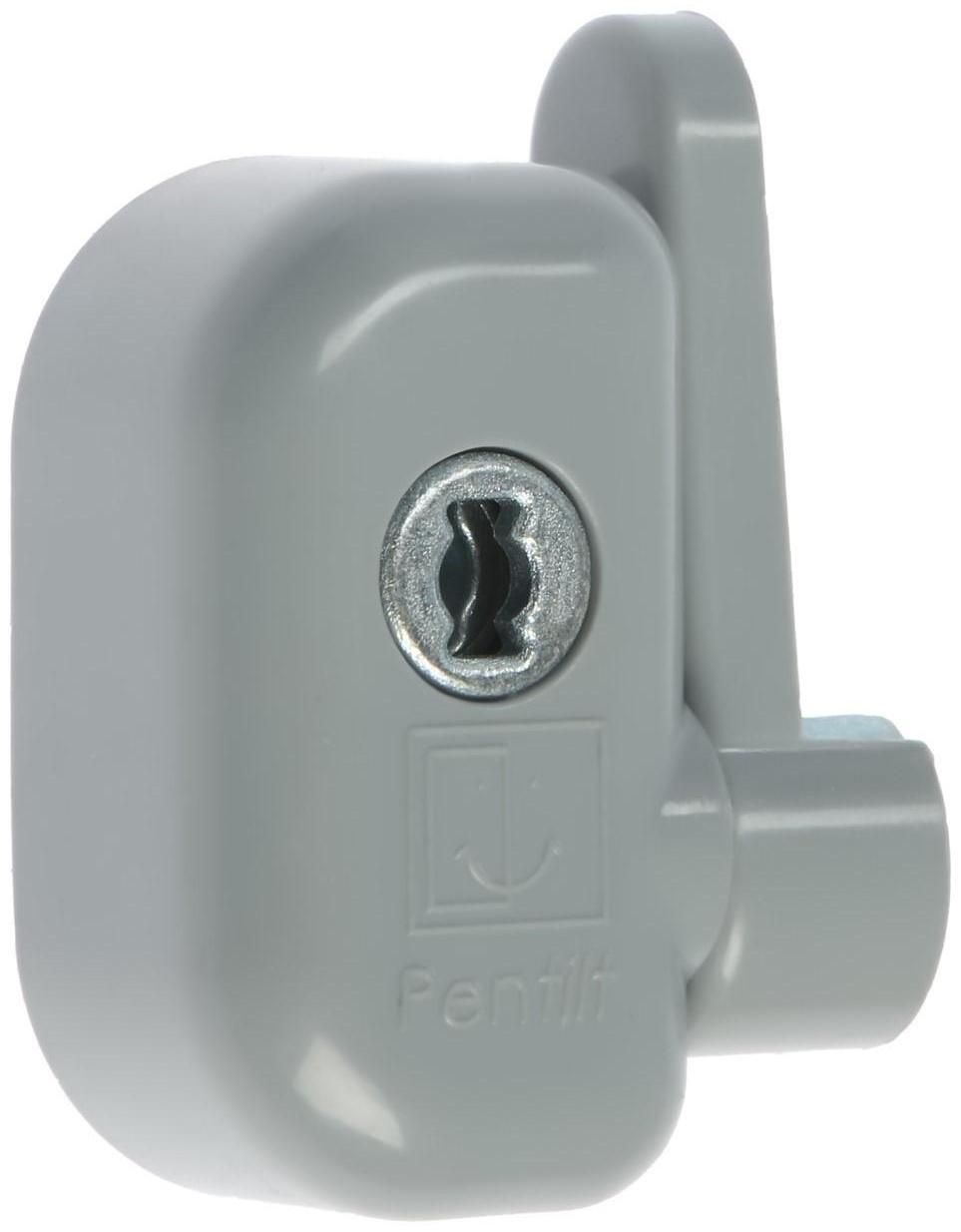 Замок блокирующий для окон Pentilt, с ключом, серый