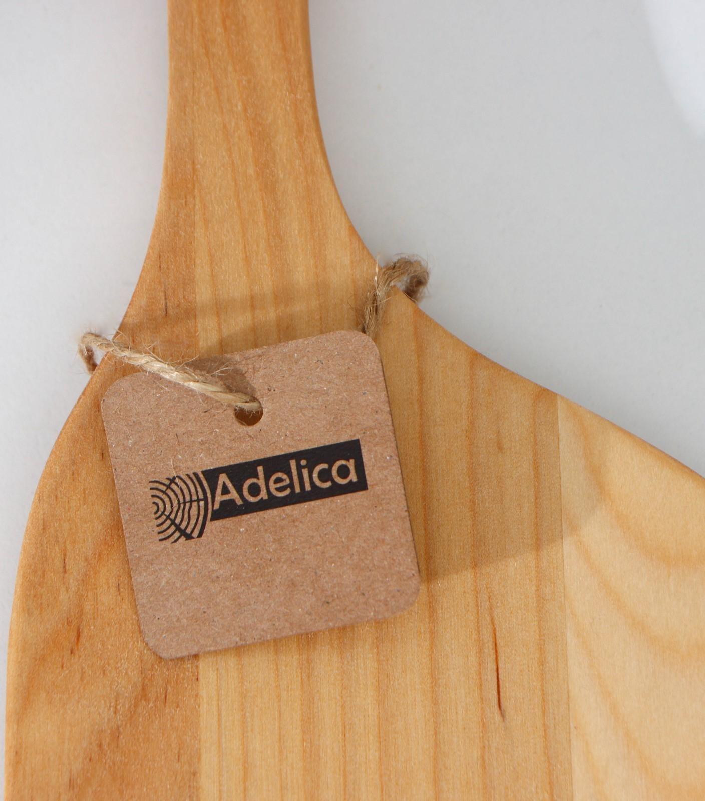 Доска разделочная Adelica, пропитана минеральным маслом, с шильдиком, 30×10×1,8 см, берёза