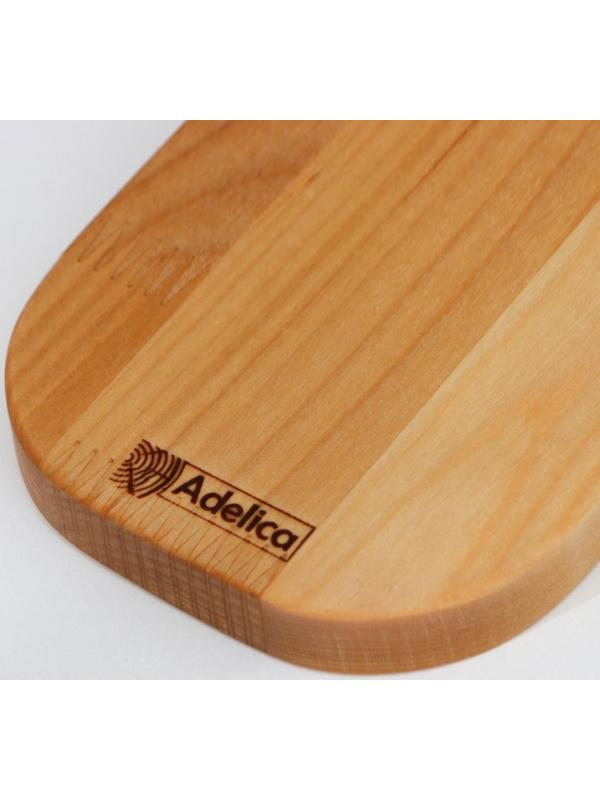 Доска разделочная Adelica, пропитана минеральным маслом, с шильдиком, 30×10×1,8 см, берёза