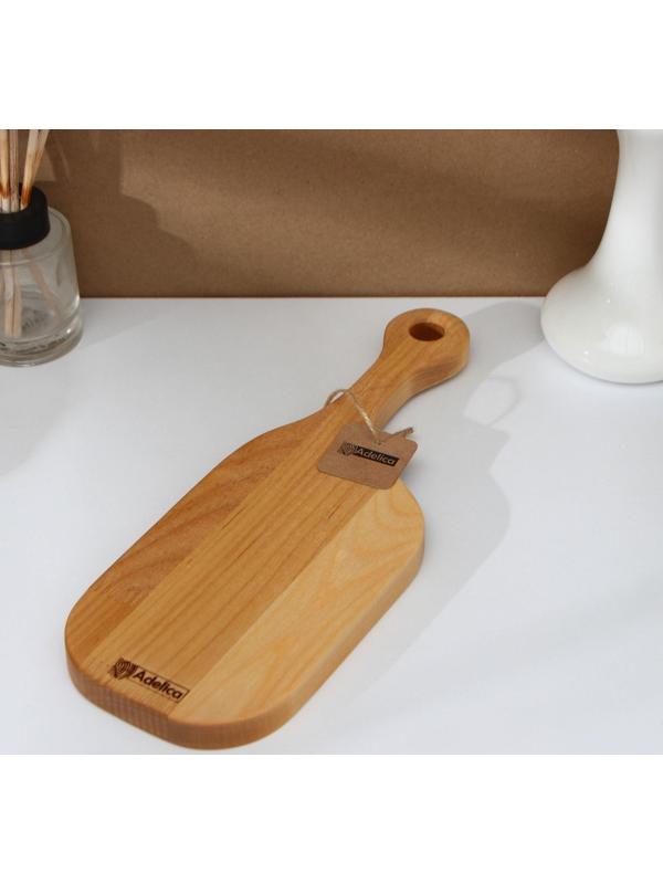 Доска разделочная Adelica, пропитана минеральным маслом, с шильдиком, 30×10×1,8 см, берёза