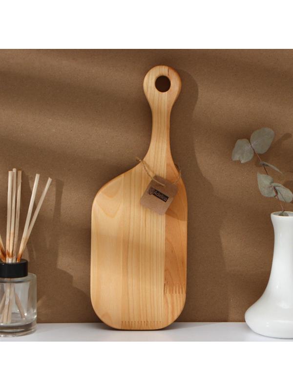 Доска разделочная Adelica, пропитана минеральным маслом, с шильдиком, 30×10×1,8 см, берёза