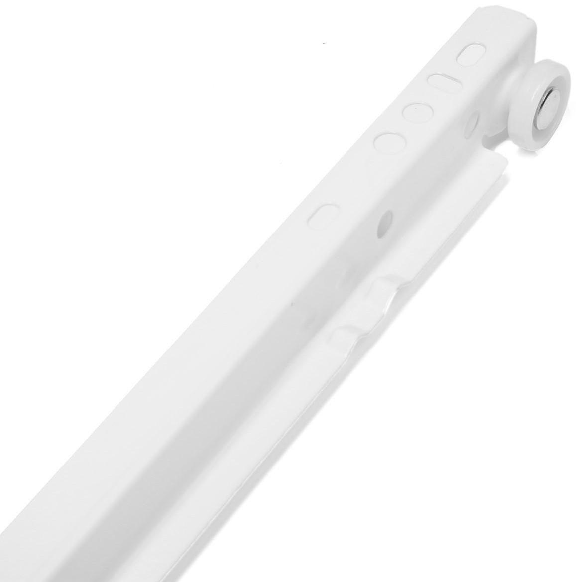 Роликовые направляющие ТУНДРА, L=450 мм, толщина 0,8 мм, белые, 2 шт.