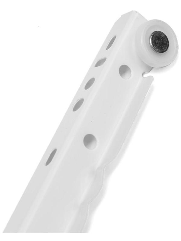 Роликовые направляющие ТУНДРА, L=450 мм, толщина 0,8 мм, белые, 2 шт.